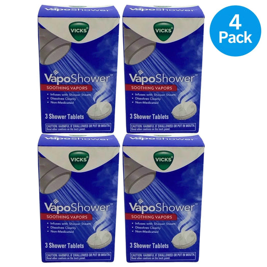 Vicks VapoShower Soothing Vapors Shower Tablets Non-Medicated 3 Ct 4 Pack New