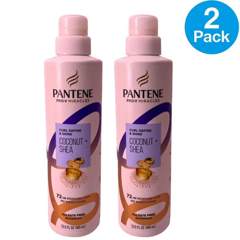 Pantene Pro-V Miracles Curl Define & Shine Sulfate Free Shampoo 13.5 oz bottles 2 pack