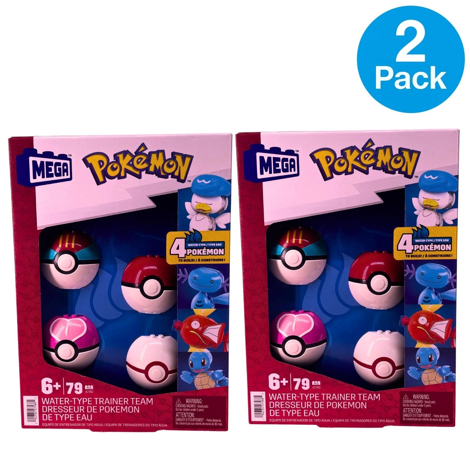 Pokemon Mega Water-Type Trainer Team Building Set 2 Pack New