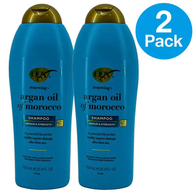 OGX Renewing Argan Oil of Morocco Shampoo 25.4 FL OZ 2-pack for hair repair and strength