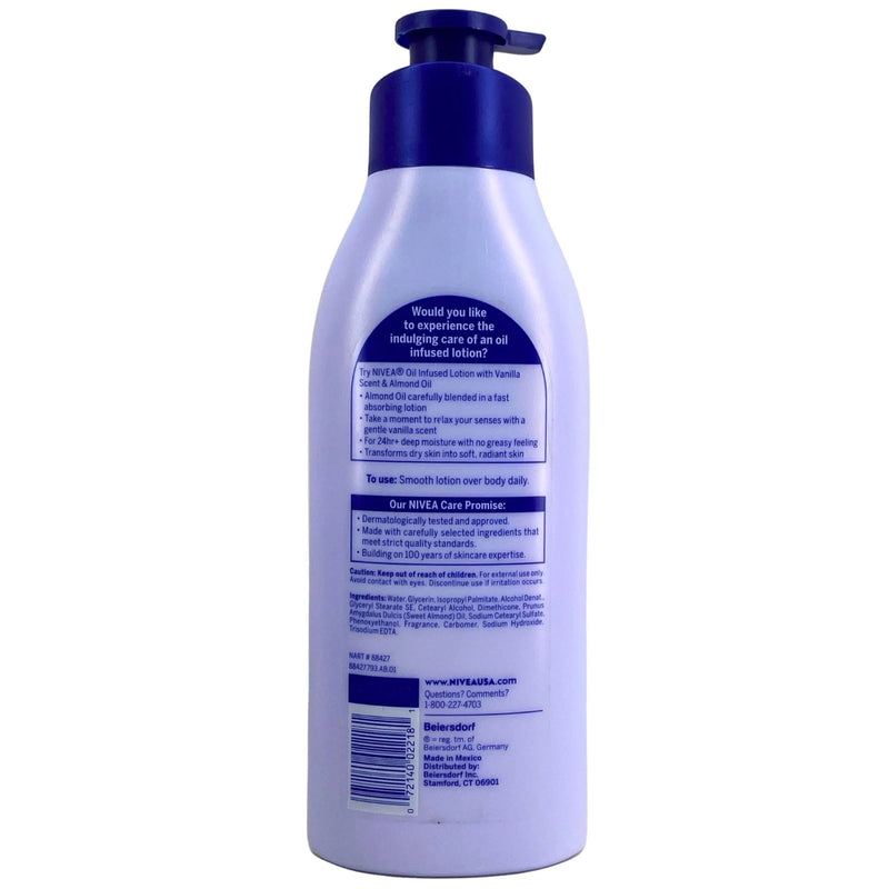 Nivea Vanilla & Almond Oil Body Lotion 16.9 Oz 3 Pack New