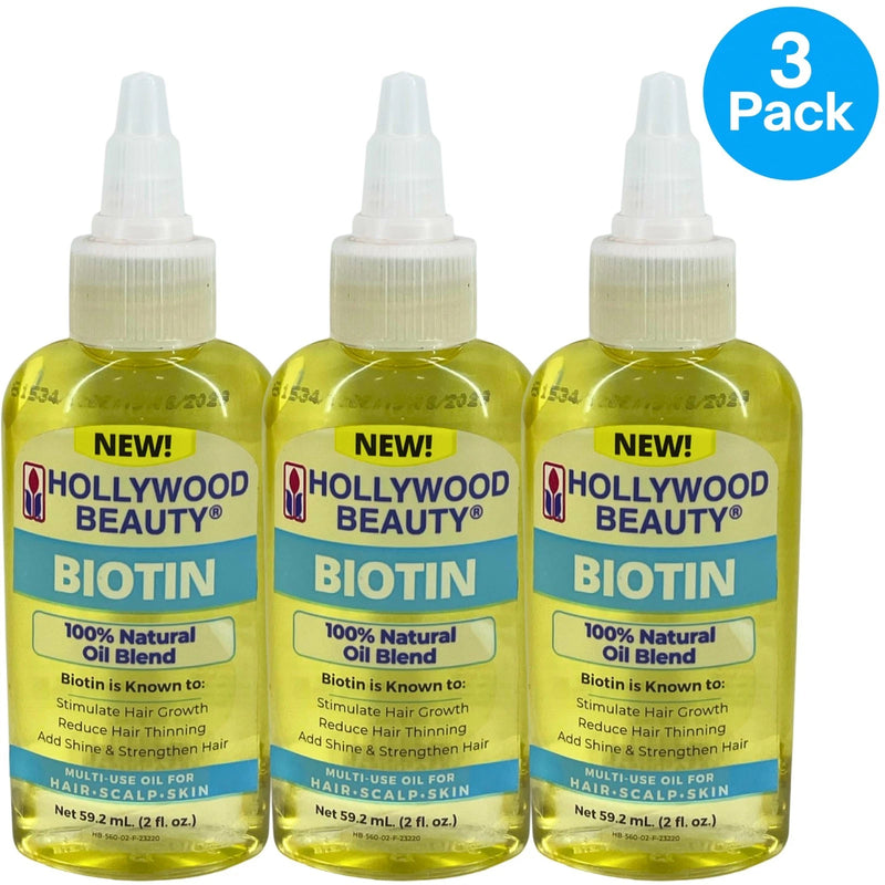 Hollywood Beauty Biotin 100% Natural Oil Blend Hair Scalp & Skin Care 2 fl oz