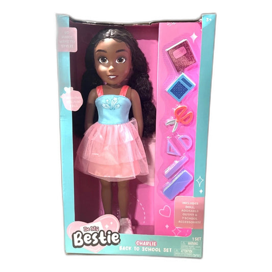 Be My Bestie Charlie 18 Inch African American Back to School Doll 7pc - 1 Pack