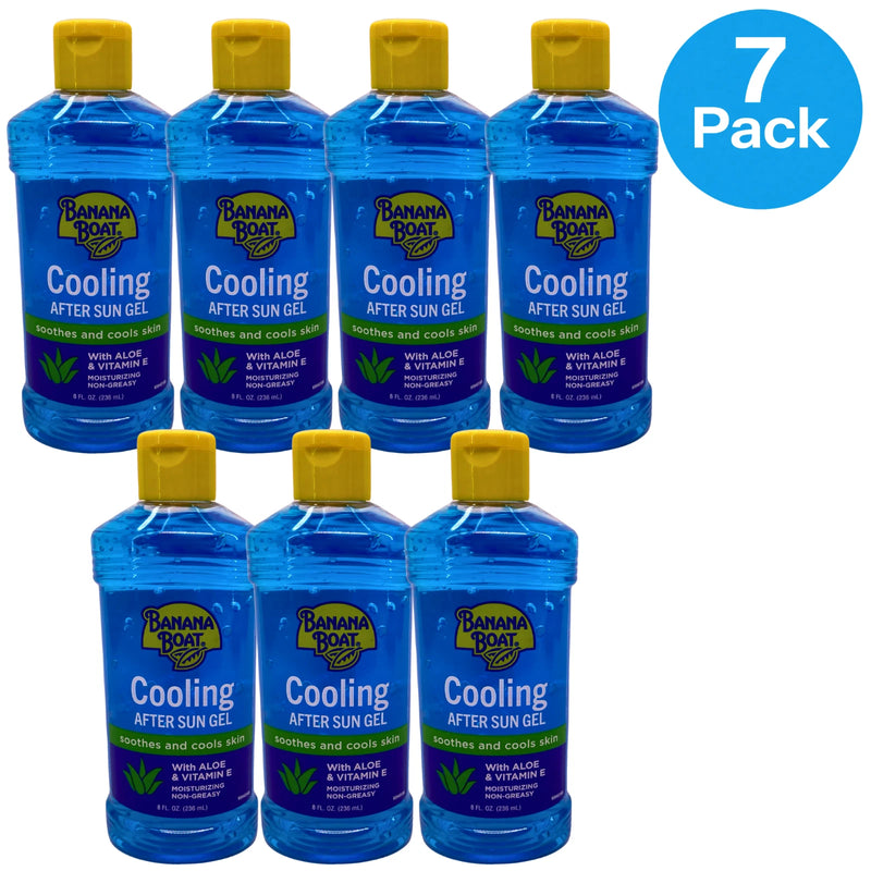 Banana Boat Cooling After Sun Gel with Aloe & Vitamin E 8 fl oz 7 Pack New