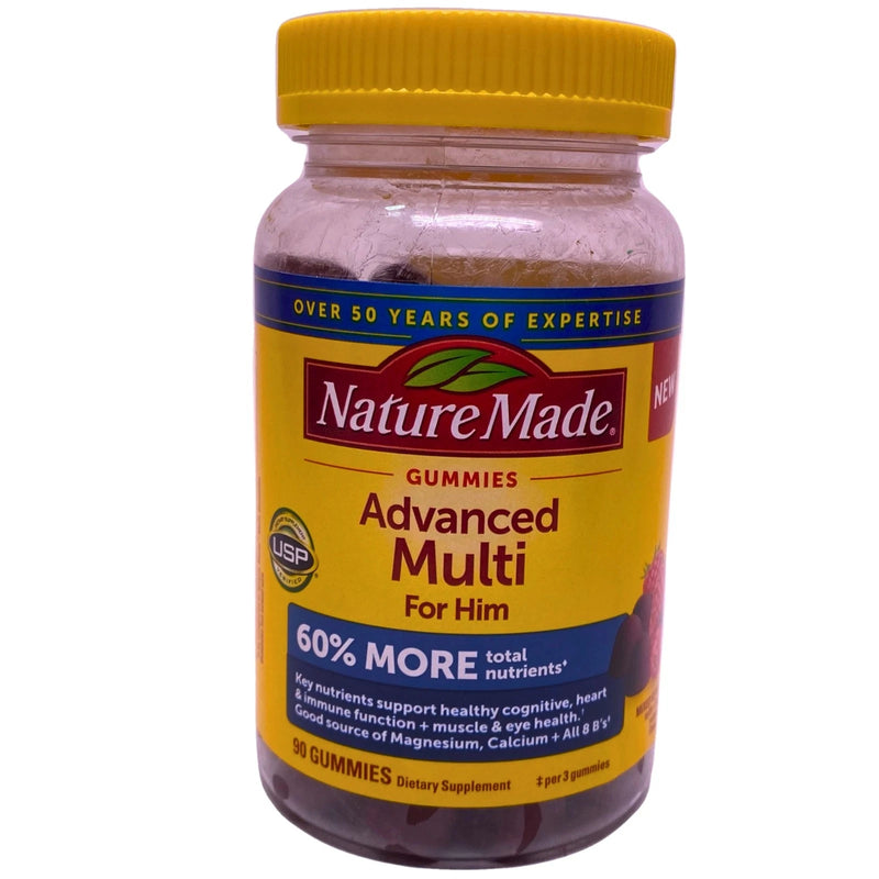 Nature Made Advanced Multi For Him Gummies Mixed Berry Flavor 90 Ct Exp 08/27