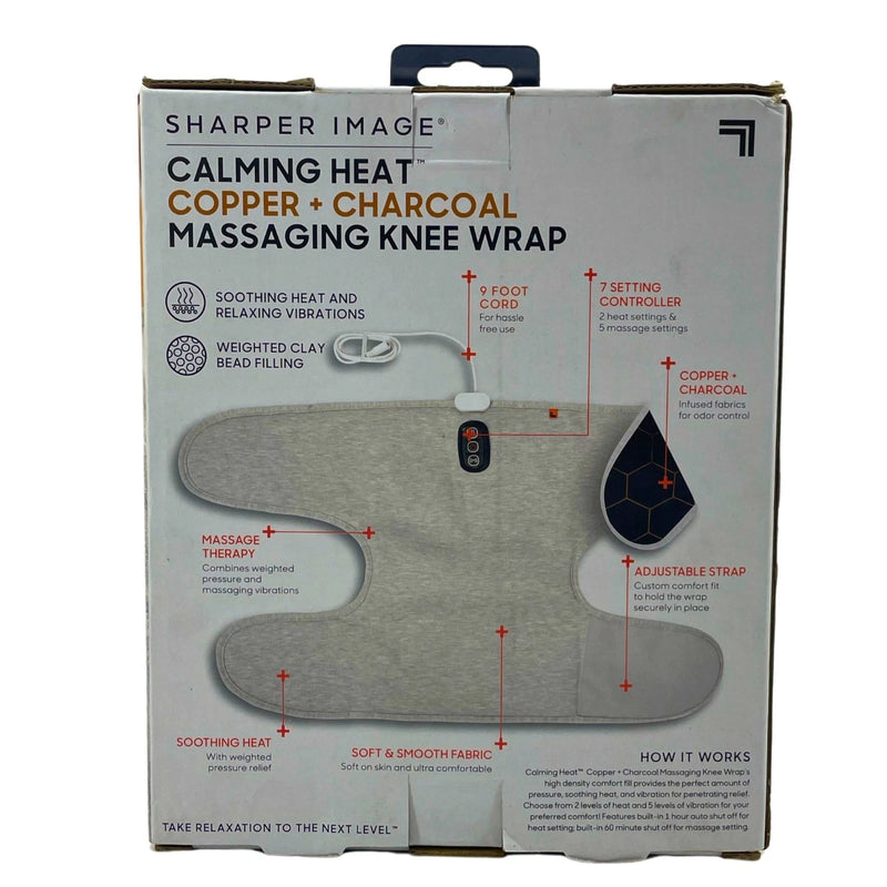 Sharper Image Calming Heat Copper Charcoal Massaging Knee Wrap Heating 1 Pack