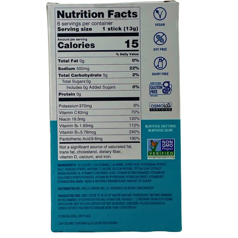 Liquid I.V. Hydration Multiplier Raspberry Melon Sugar-Free 6 Sticks 2 Pack New