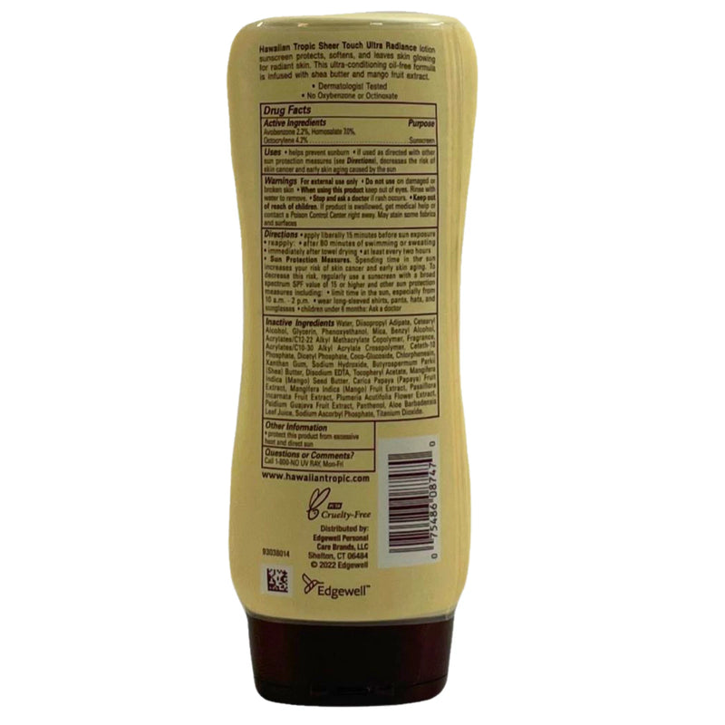 Hawaiian Tropic Sheer Touch Ultra Radiance Sunscreen Lotion SPF 30 8 fl oz 10 Pa