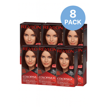 Revlon Colorsilk Beautiful Color 27 Deep Rich Brown Hair Dye 8 Pack New
