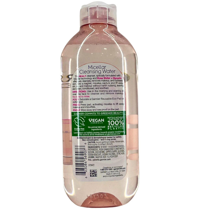 Garnier SkinActive Micellar Cleansing Water Rose Water Glycerin 13.5oz 3 Pack