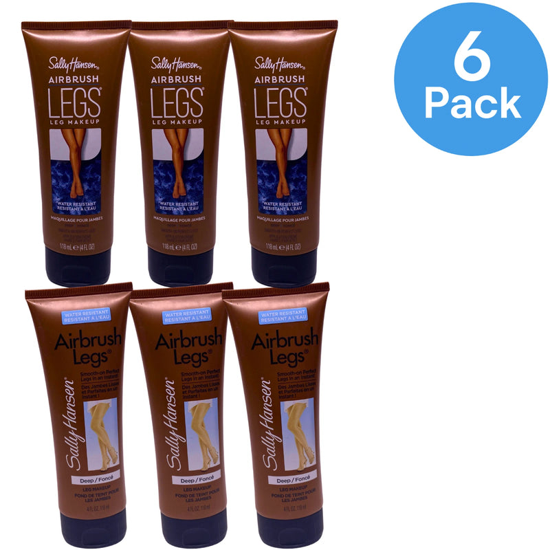 Sally Hansen Airbrush Legs Leg Makeup Cream Deep 4 fl oz 6 Pack New