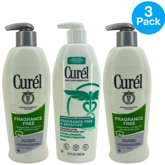 Curél Fragrance Free Comforting Lotion for Dry Sensitive Skin 13 oz 3 Pack New