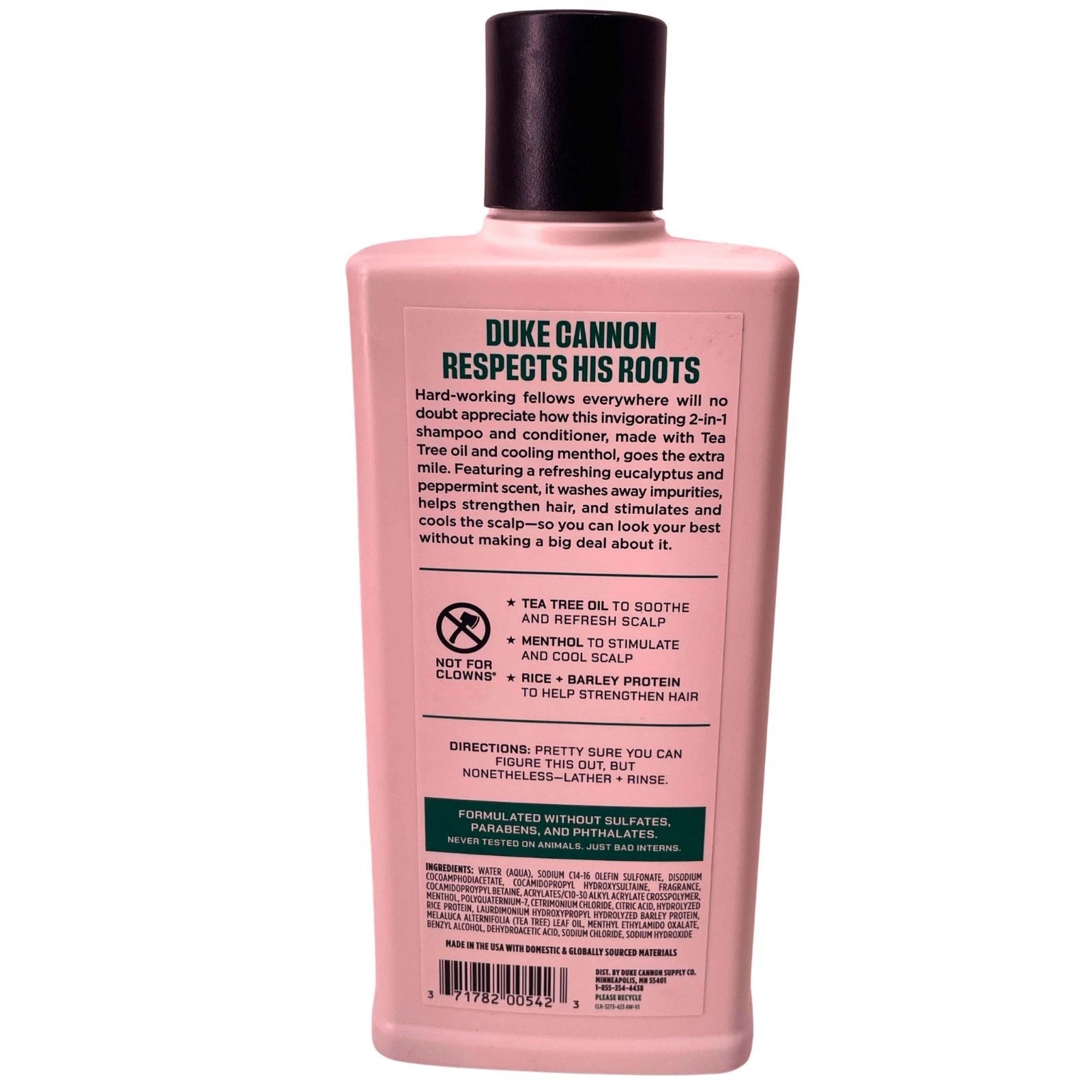 Duke Cannon Tea Tree Shampoo + Conditioner 14oz for Men Hair Care 3 Pack