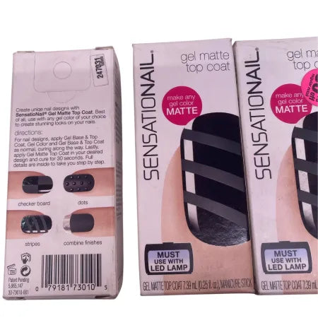 Sensationail Gel Matte Top Coat 0.25oz Color 73010 4 Pack New
