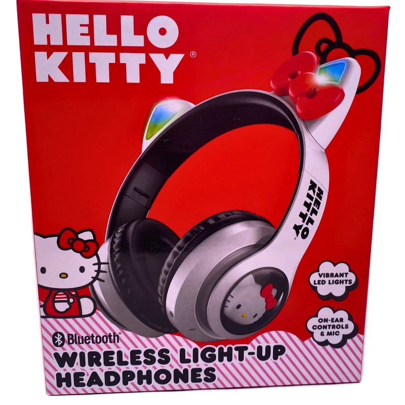 Hello Kitty Bluetooth Wireless Light-Up Headphones Foldable Mic Cat Ears 1 Pack