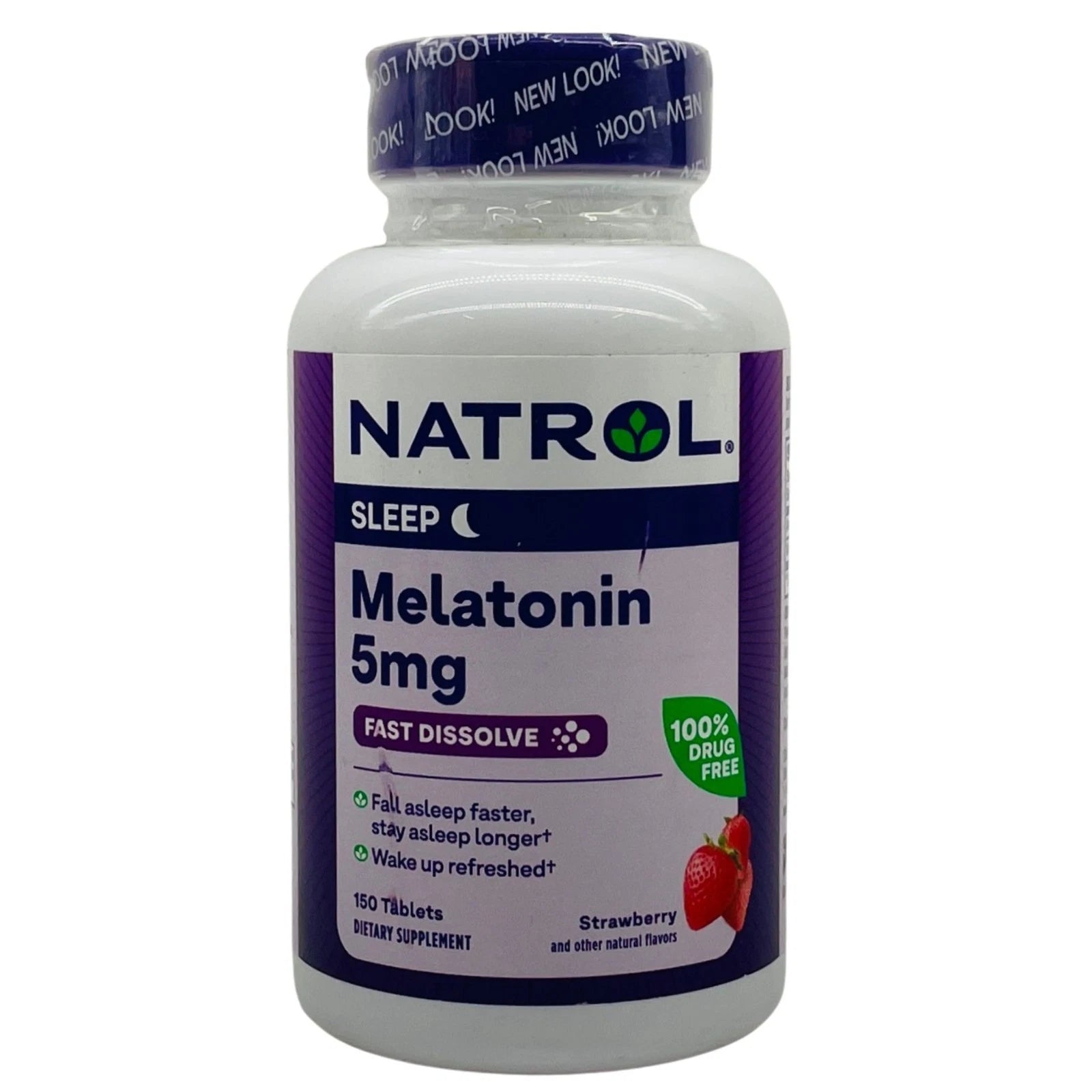 Natrol Melatonin 5mg Fast Dissolve 150 Tablets Strawberry – 1 Pack – New 1