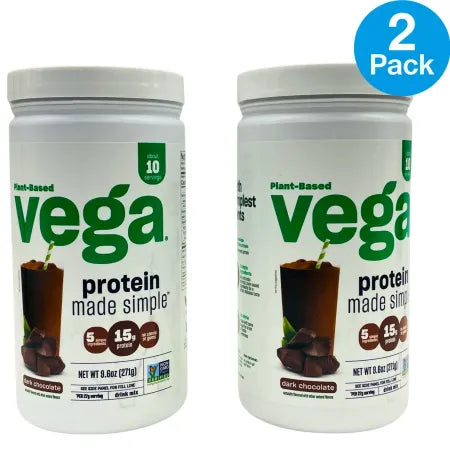 Vega Protein Made Simple Dark Chocolate 9.6oz 10 Serving (2-Pack) New 1