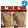Slick Chicks Front Zip Wireless Bra Adjustable Straps Beige XL 2 Pack New