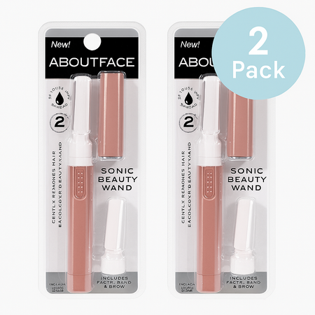 About Face Sonic Beauty Wand Hair Remover 2 Pack New