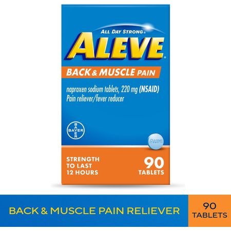 Aleve Back and Muscle Pain Reliever Naproxen Sodium Tablets 90 Count bottle
