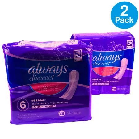 Always Discreet Extra Heavy Long Pads 28 Ct (2-Pack) - New