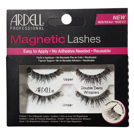 Ardell Magnetic Lashes Double Demi Wispies black false eyelashes 1 pack front view