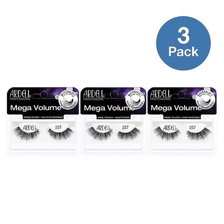 Ardell Mega Volume False Eyelashes 257 Style 3 Pack - Black False Lashes