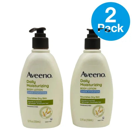 Aveeno Daily Moisturizing Body Lotion Sheer Hydration 12 fl oz 2 Pack New