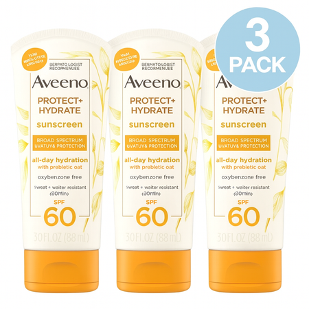 Aveeno SPF 60 Protect + Hydrate Sunscreen 3oz 3 Pack New
