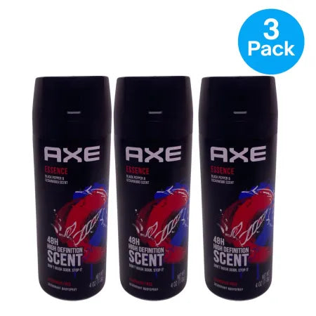 Axe Essence Body Spray 4 oz 3 Pack New