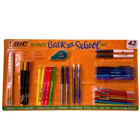 BIC Ultimate Back to School Kit 42 Count Pens Markers Highlighters Set New