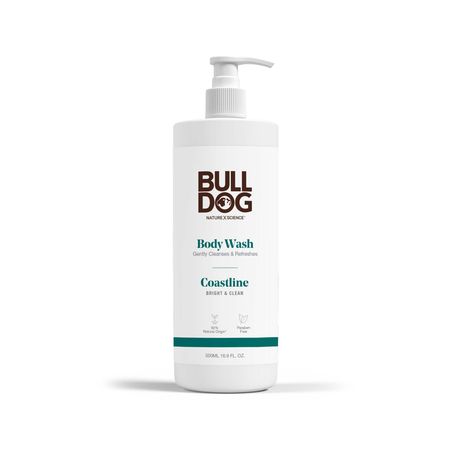 BULLDOG B01734 Coastline mens skincare body wash bottle with natural citrus-eucalyptus scent