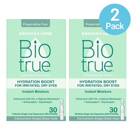 Bausch + Lomb Biotrue Hydration Boost Eye Drops 30ct 2 Pack exp 12/2025 New
