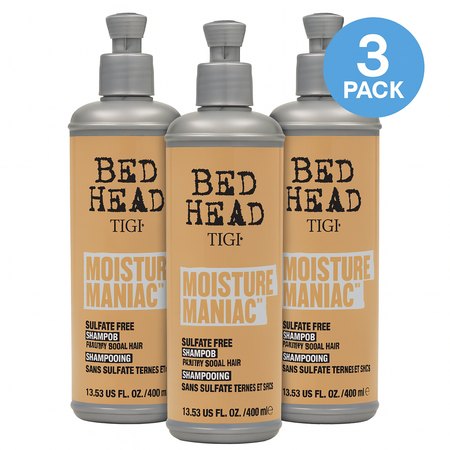 Bed Head TIGI Moisture Maniac Shampoo 13.53 oz bottle 3 pack set for dry hair care