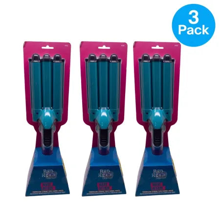 Bed Head Wave Affair Tourmaline Ceramic Three Barrel Waver 3 Pack New