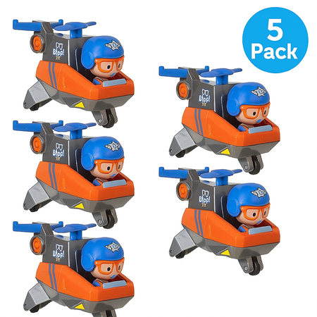 Blippi Helicopter Vehicle with 5 Figure Pack toy set for children
