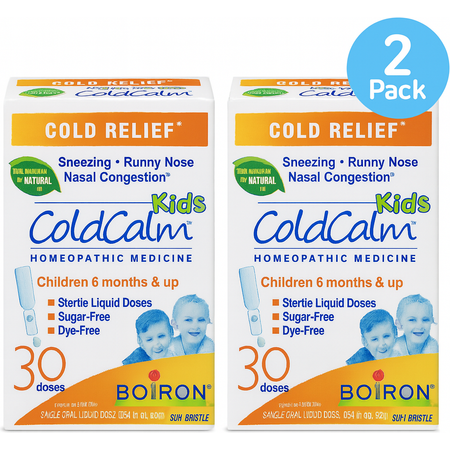 Boiron ColdCalm Kids homeopathic cold medicine 30 doses 2 pack box product image