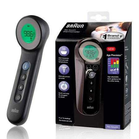 Braun No Touch 3-in-1 Thermometer- All Age Precision, Color Coded Fever Guidance