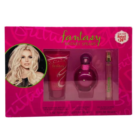 Britney Spears Fantasy Gift Set 30ml EDP + 50ml + 10ml – New
