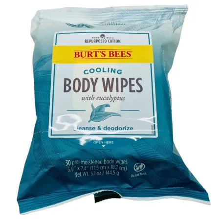 Burt’s Bees Cooling Body Wipes Eucalyptus 30 Ct – 1 Pack – New 1