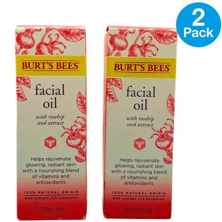 Burt’s Bees Facial Oil Rosehip Seed Extract 0.51oz – 2 Pack – New 1