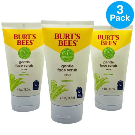 Burt’s Bees Gentle Face Scrub Aloe 4oz – 3 Pack – Sensitive – New 1