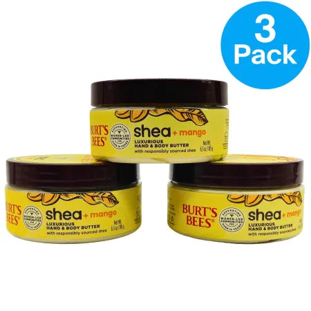 Burt’s Bees Shea Mango Hand & Body Butter 6.5oz – 3 Pack – New