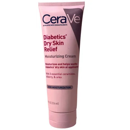 CeraVe Diabetic Dry Skin Relief Cream 8 oz bottle with moisturizing formula