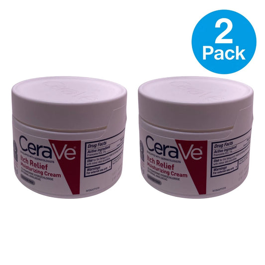 CeraVe Itch Relief Moisturizing Cream 12oz bottles, ceramide-enriched formula for dry itchy skin care