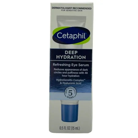 Cetaphil Deep Hydration Refreshing Eye Serum 0.5 oz bottle for hydrating and refreshing delicate eye area skin