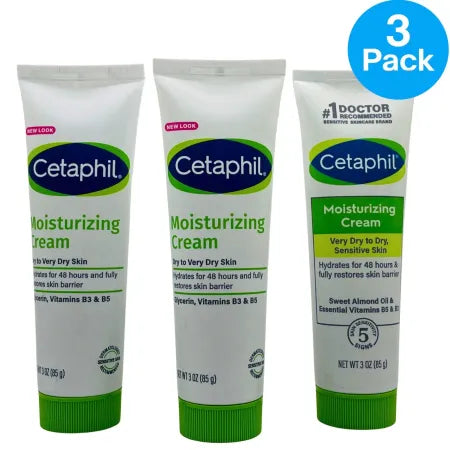 Cetaphil Moisturizing Cream 3oz Tubes for Dry Skin 3 Pack New