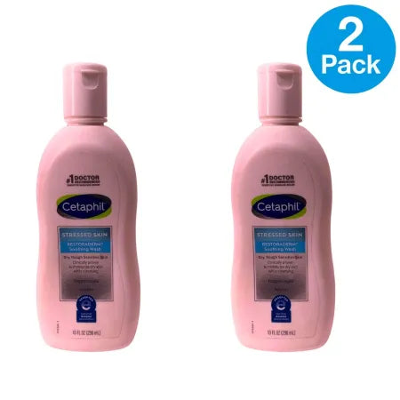 Cetaphil Restoraderm Soothing Wash 10 oz bottles for sensitive skin care