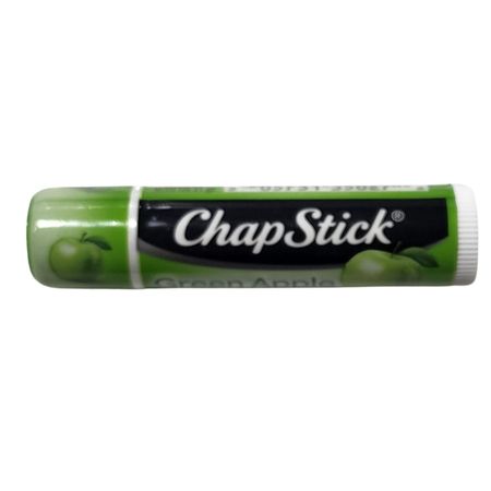 ChapStick Green Apple Lip Balm 0.15oz product packaging and tube