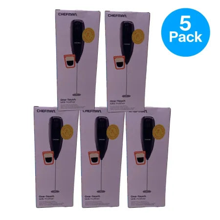 Chefman One-Touch Handheld Milk Frother 5 Pack Set for Coffee and Cappuccino